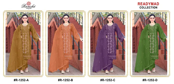 R 1252 Nx A To D By Ramsha Gold Crush Pakistani Readymade Suits Orders In India